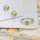 Ouro Verde Quarz Ohrringe und Ring Silberset