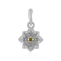 Gelber I2 Diamant-Silberanhänger