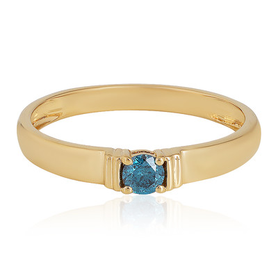 Blauer I1 Diamant-Silberring