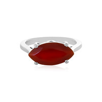 Roter Onyx-Silberring