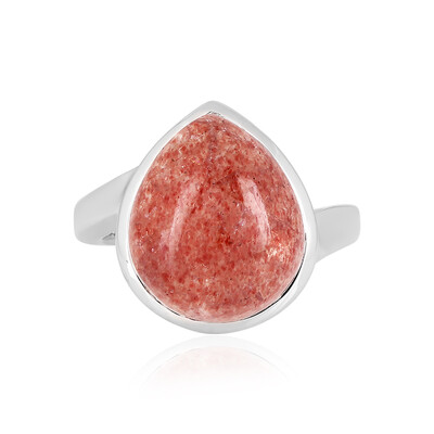 Erdbeer-Quarz-Silberring (MONOSONO COLLECTION)