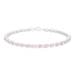 Nicht erhitzter Purpurfarbener Ceylon-Saphir-Silberarmband