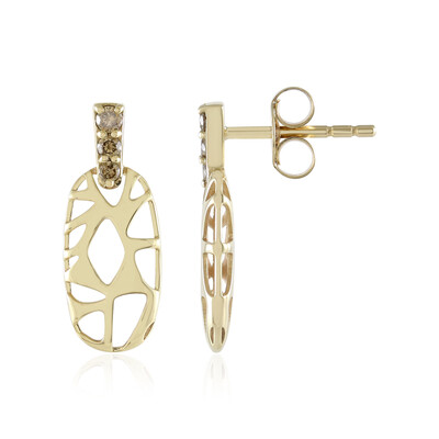 I2 Champagner-Brillant-Goldohrringe (Ornaments by de Melo)