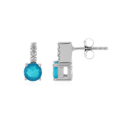 Äthiopischer Blauer Opal-Silberohrringe