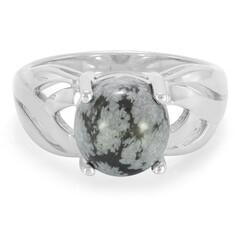 Schneeflocken-Obsidian-Silberring