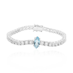 Himmelblauer Topas-Silberarmband