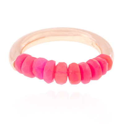 Pinkfarbener Opal-Silberring