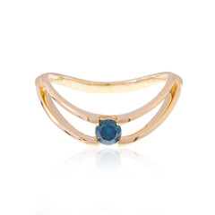 Blauer SI2 Diamant-Goldring (de Melo)