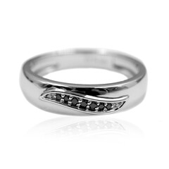Schwarzer Diamant-Silberring
