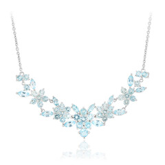 Himmelblauer Topas-Silbercollier