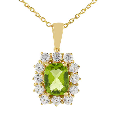Peridot-Silberhalskette