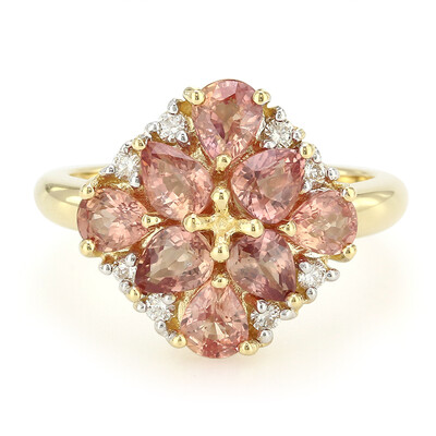 Nicht erhitzter Padparadscha-Saphir-Goldring (AMAYANI)