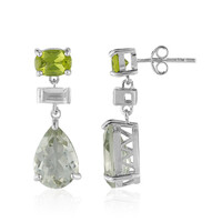 Grüner Amethyst-Silberohrringe