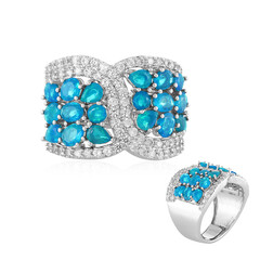 Äthiopischer Blauer Opal-Silberring