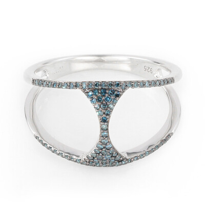 Blauer Diamant-Silberring