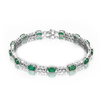 Sambia-Smaragd-Silberarmband