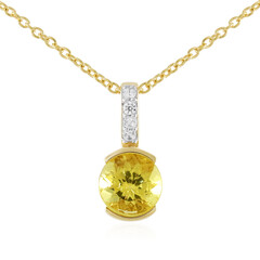 Goldener Apatit-Silberhalskette