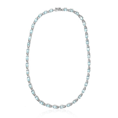 Himmelblauer Topas-Silbercollier
