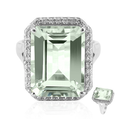 Grüner Amethyst-Silberring