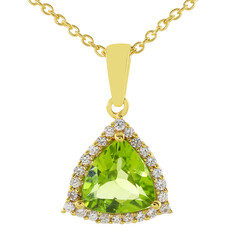 Peridot-Silberhalskette