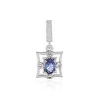 Nicht erhitzter Blauer Ceylon-Saphir-Silberanhänger