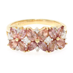 Nicht erhitzter Padparadscha-Saphir-Goldring (AMAYANI)