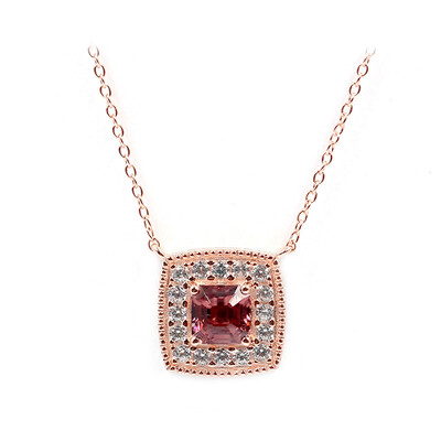 Pinkfarbener Zirkon-Silbercollier (Dallas Prince Designs)
