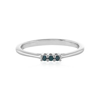 Blauer I3 Brillant-Silberring