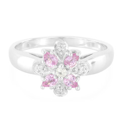 Pinkfarbener Ceylon-Saphir-Silberring