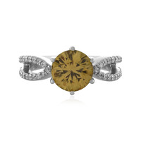 Cognac-Zirkon-Silberring