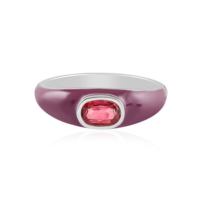 Pinkfarbener Topas-Silberring