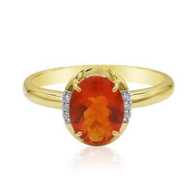 Mexikanischer Feueropal-Goldring (Adela Gold)