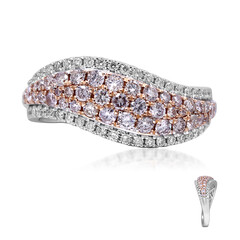 Pinkfarbener I1 Diamant-Goldring (CIRARI)