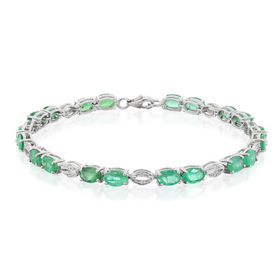 Sambia-Smaragd-Silberarmband