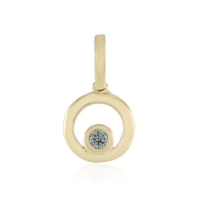 Himmelblauer SI2 Brillant-Goldanhänger