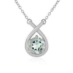 Grüner Amethyst-Silberhalskette