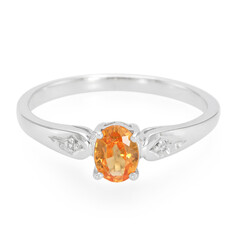 Oranger Saphir-Silberring
