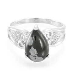 Schneeflocken-Obsidian-Silberring