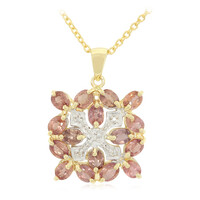 Nicht erhitzter Padparadscha-Saphir-Goldhalskette (AMAYANI)