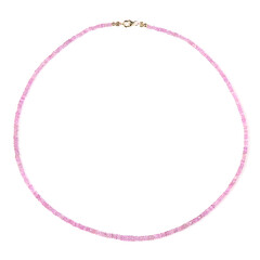 Pinkfarbener Ceylon-Saphir-Goldhalskette