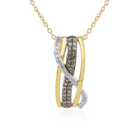 I3 Champagner-Diamant-Silberhalskette