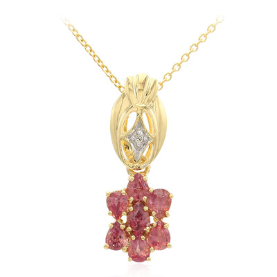 Nicht erhitzter Padparadscha-Saphir-Goldhalskette (AMAYANI)