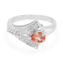 Padparadscha-Saphir-Silberring