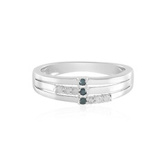 Blauer I3 Diamant-Silberring