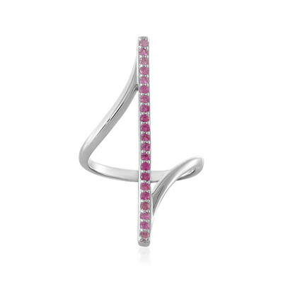 Pinkfarbener Saphir-Silberring