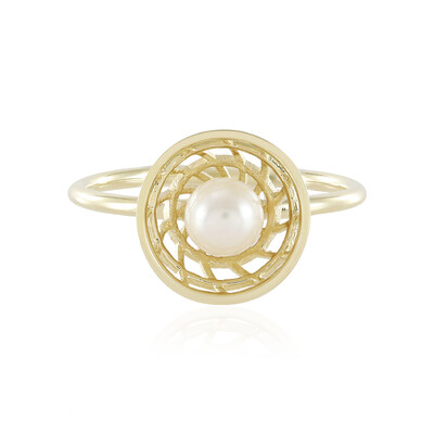 Cremefarbene Süßwasserzuchtperlen-Goldring (Ornaments by de Melo)
