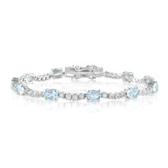 Himmelblauer Topas-Silberarmband