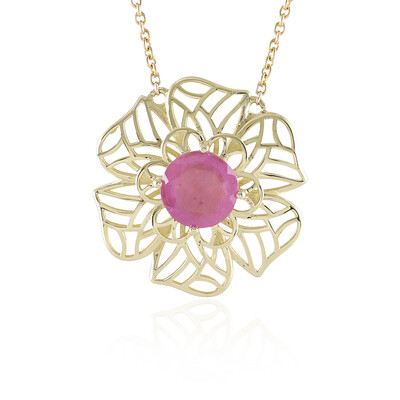 Pinkfarbener Madagaskar-Saphir-Goldcollier (Ornaments by de Melo)