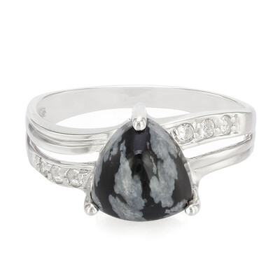 Schneeflocken-Obsidian-Silberring