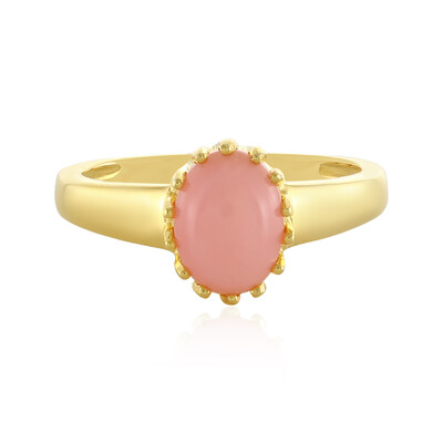 Pinkfarbener Opal-Silberring